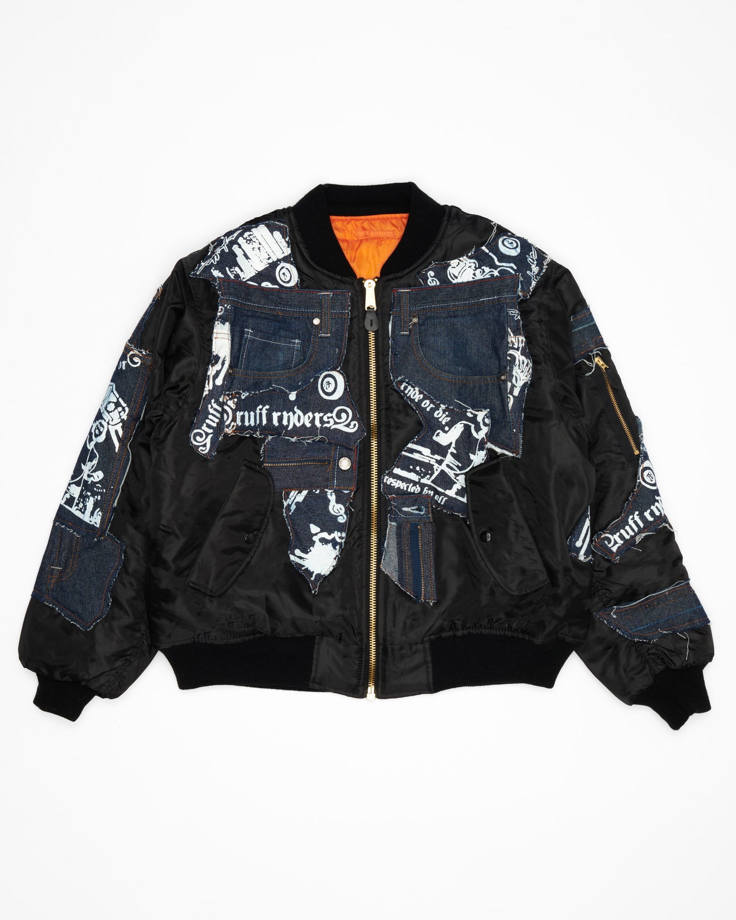 Ruff Ryder Dark Wash Denim Bomber Jacket