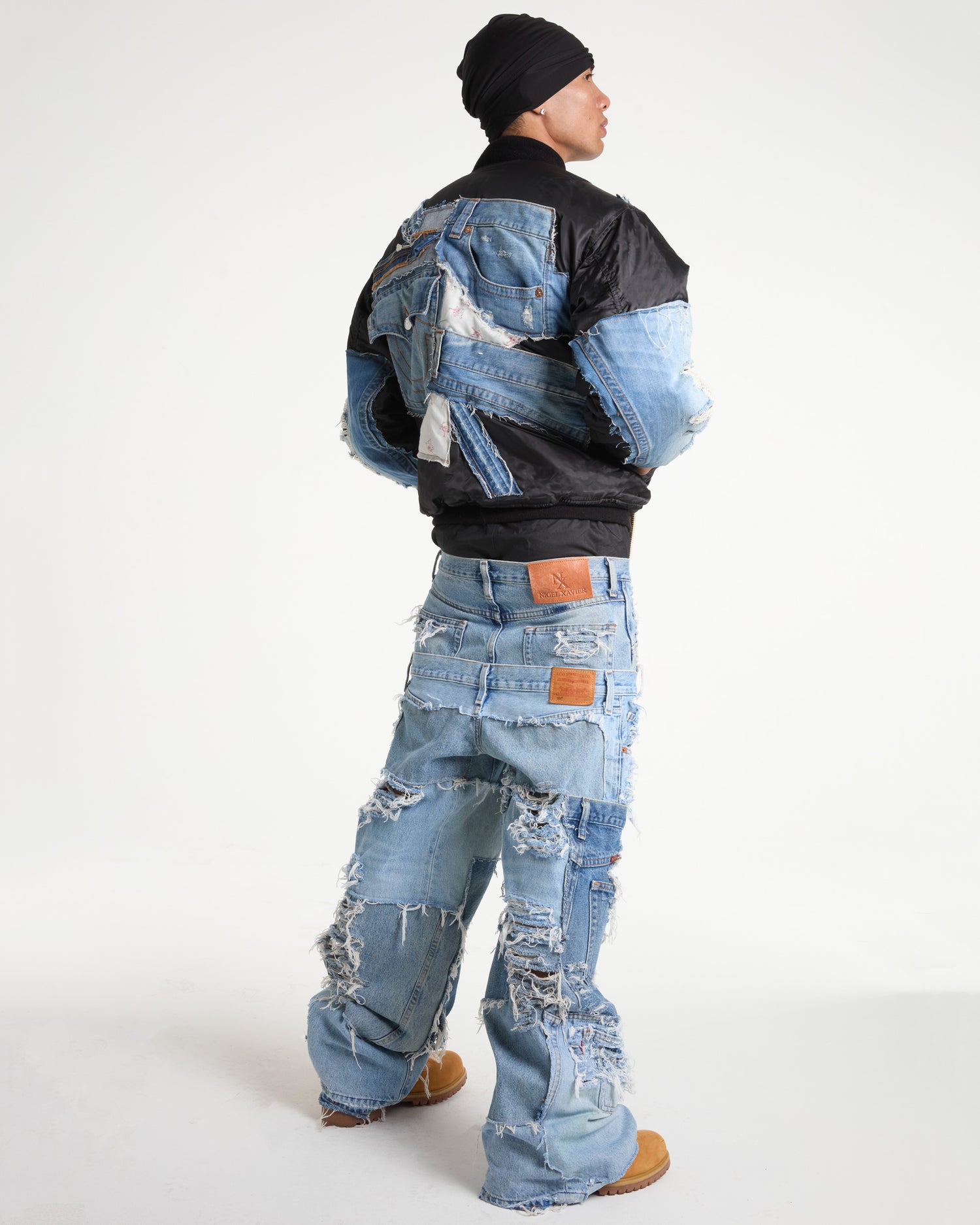 True Religion Denim Black Bomber Jacket