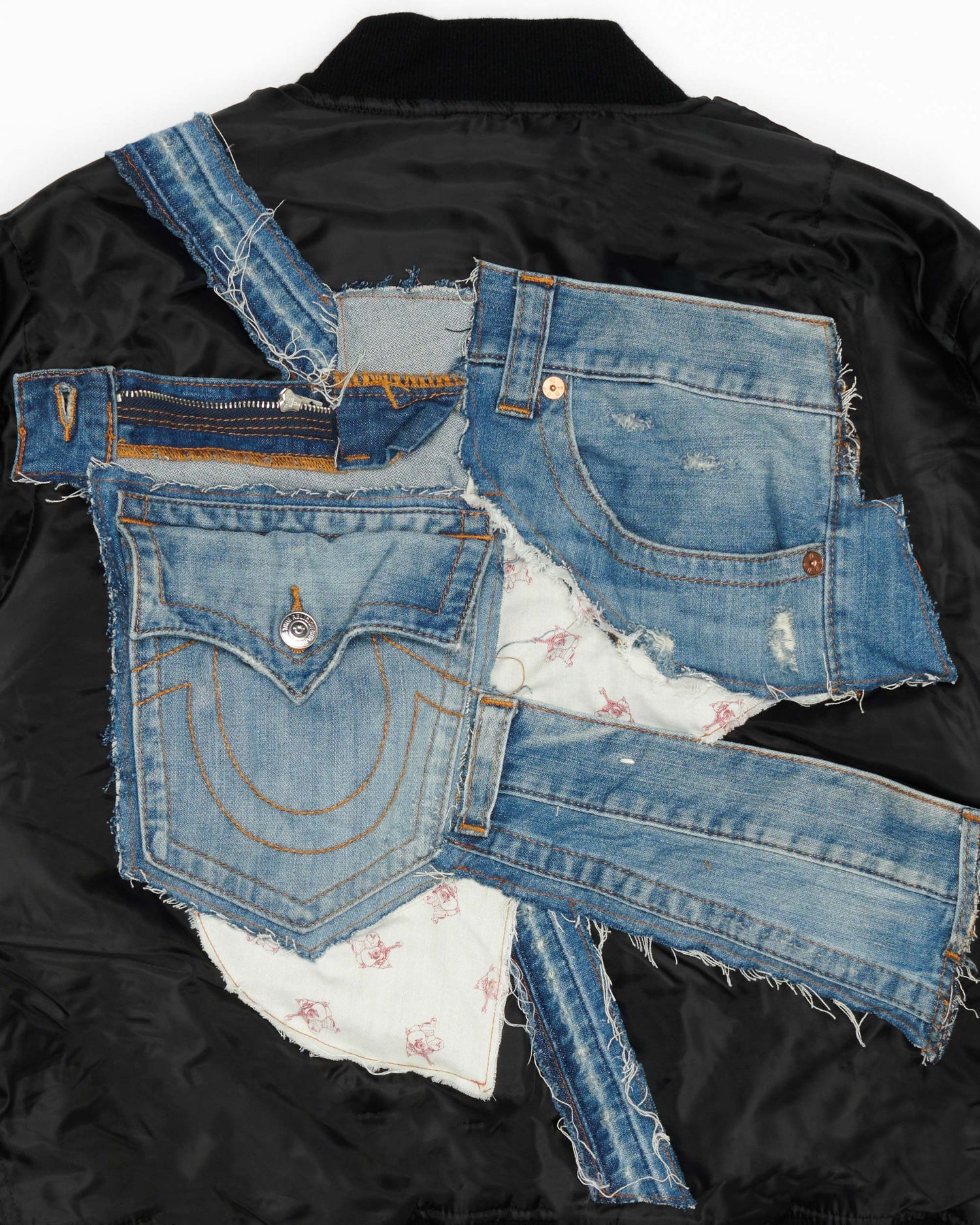 True Religion Denim Black Bomber Jacket