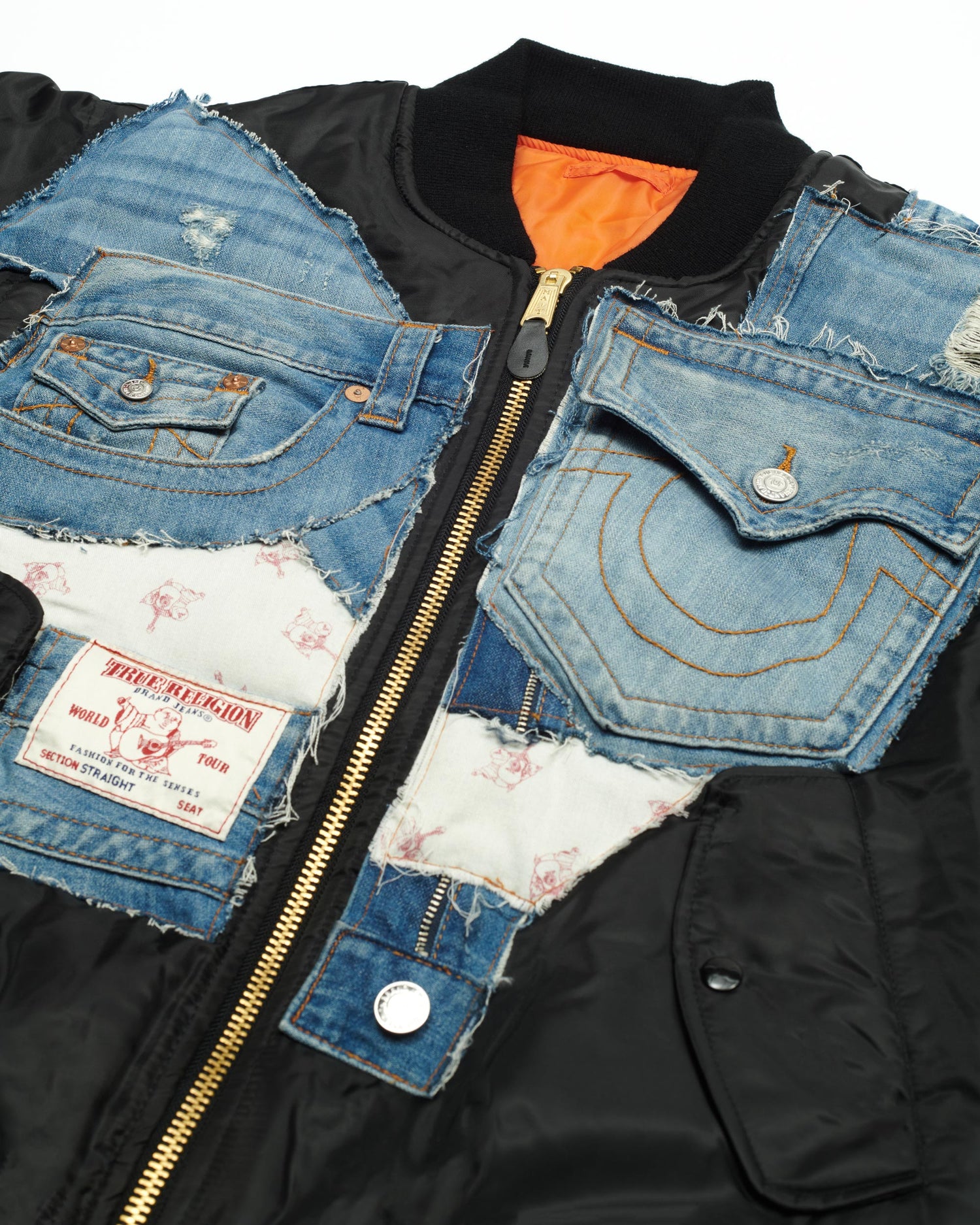 True Religion Denim Black Bomber Jacket