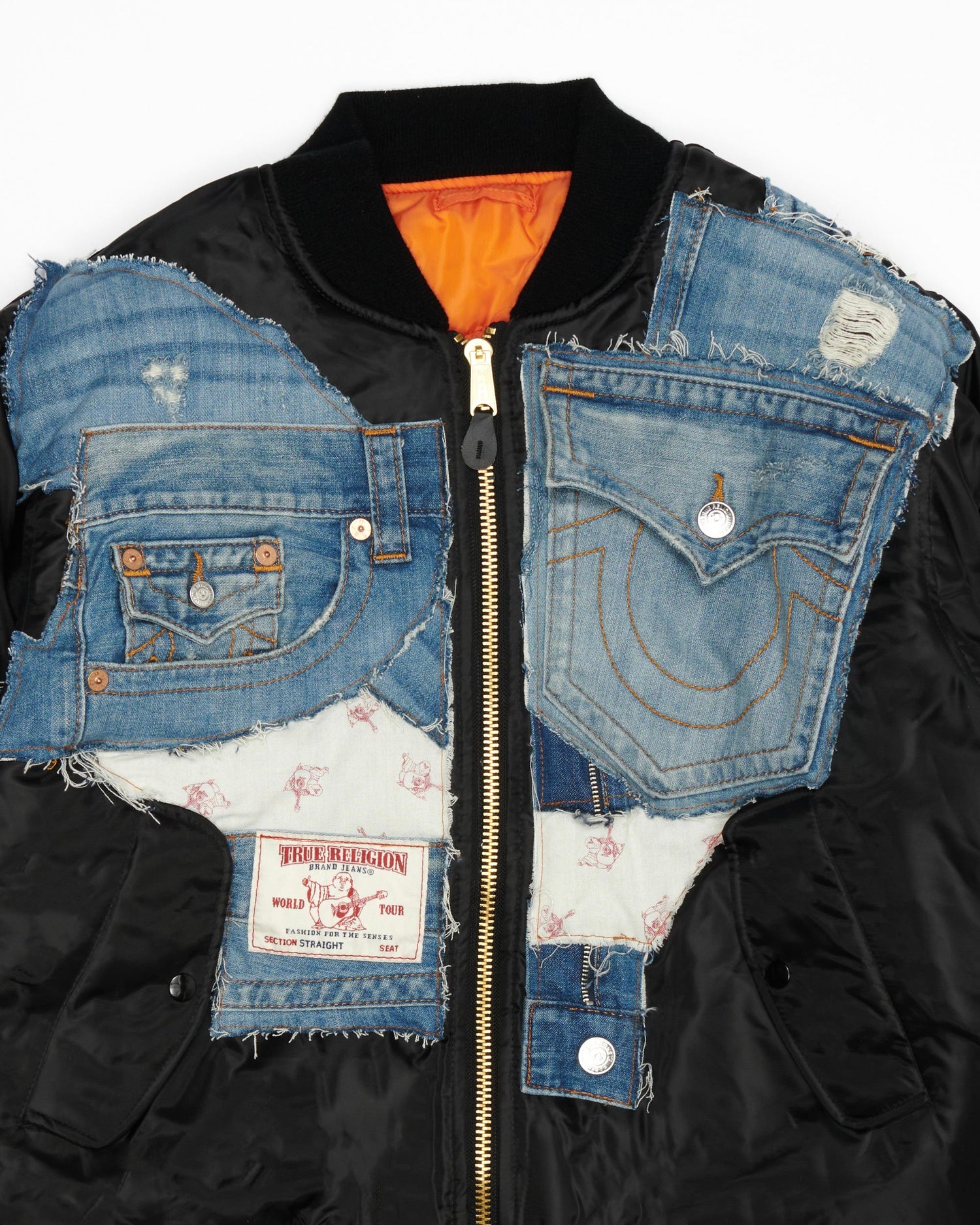 True Religion Denim Black Bomber Jacket