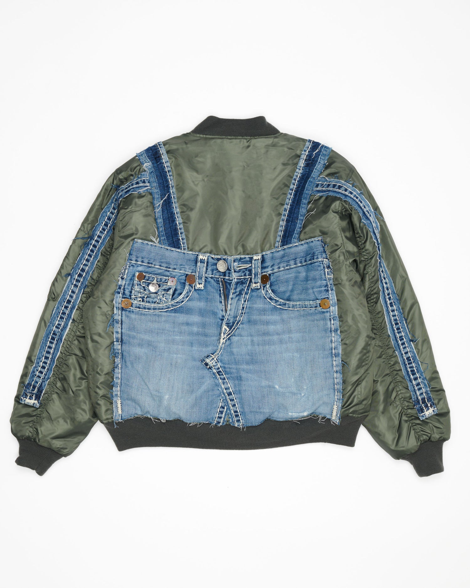 True Religion Denim Olive Bomber Jacket