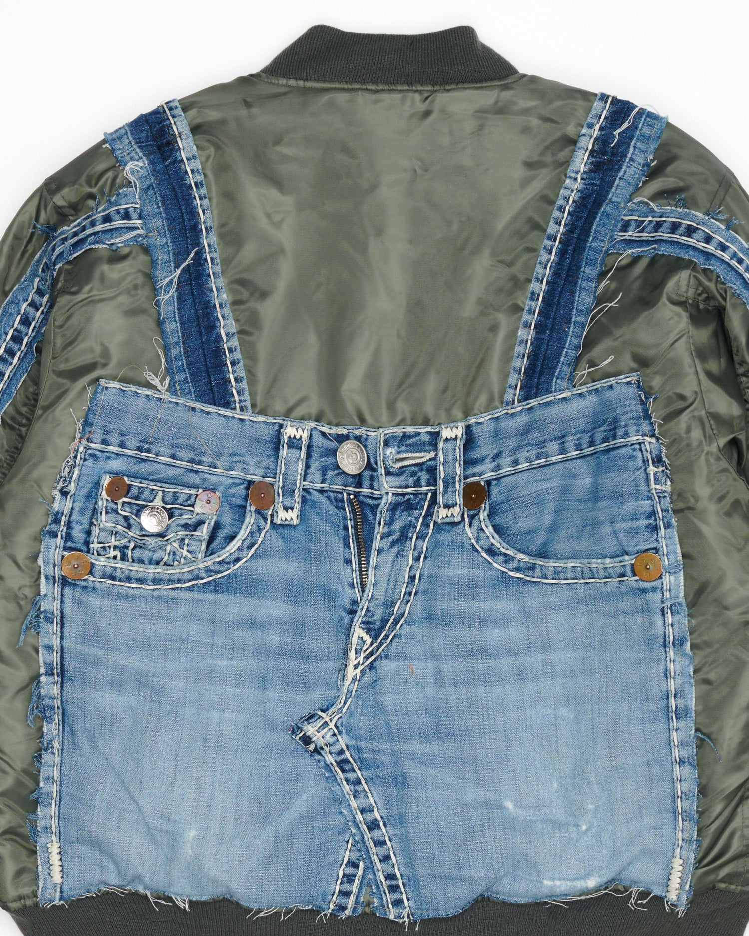True Religion Denim Olive Bomber Jacket