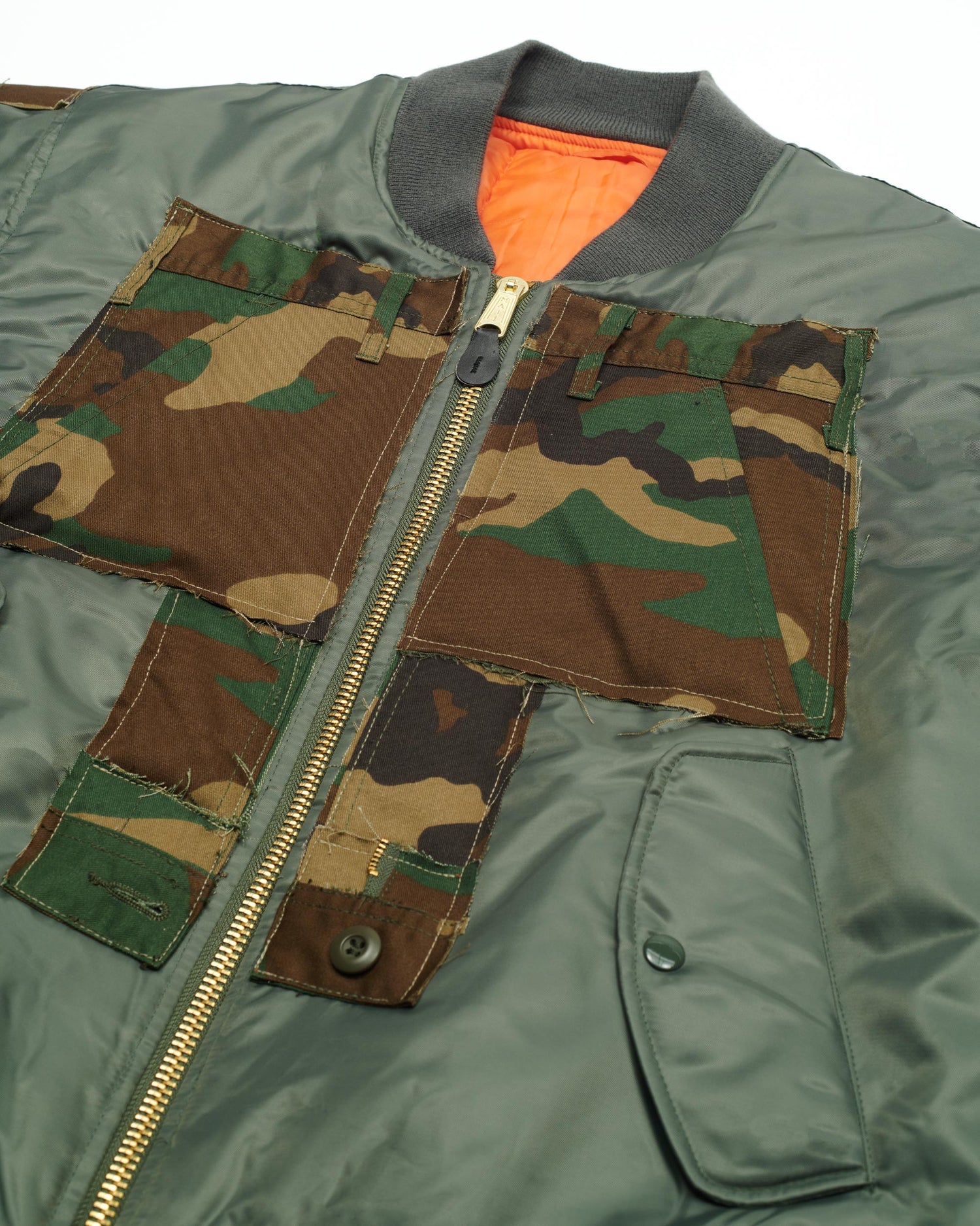 Woodland Camo Cargo Bomber Jacket