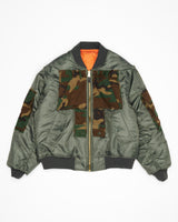 Woodland Camo Cargo Bomber Jacket