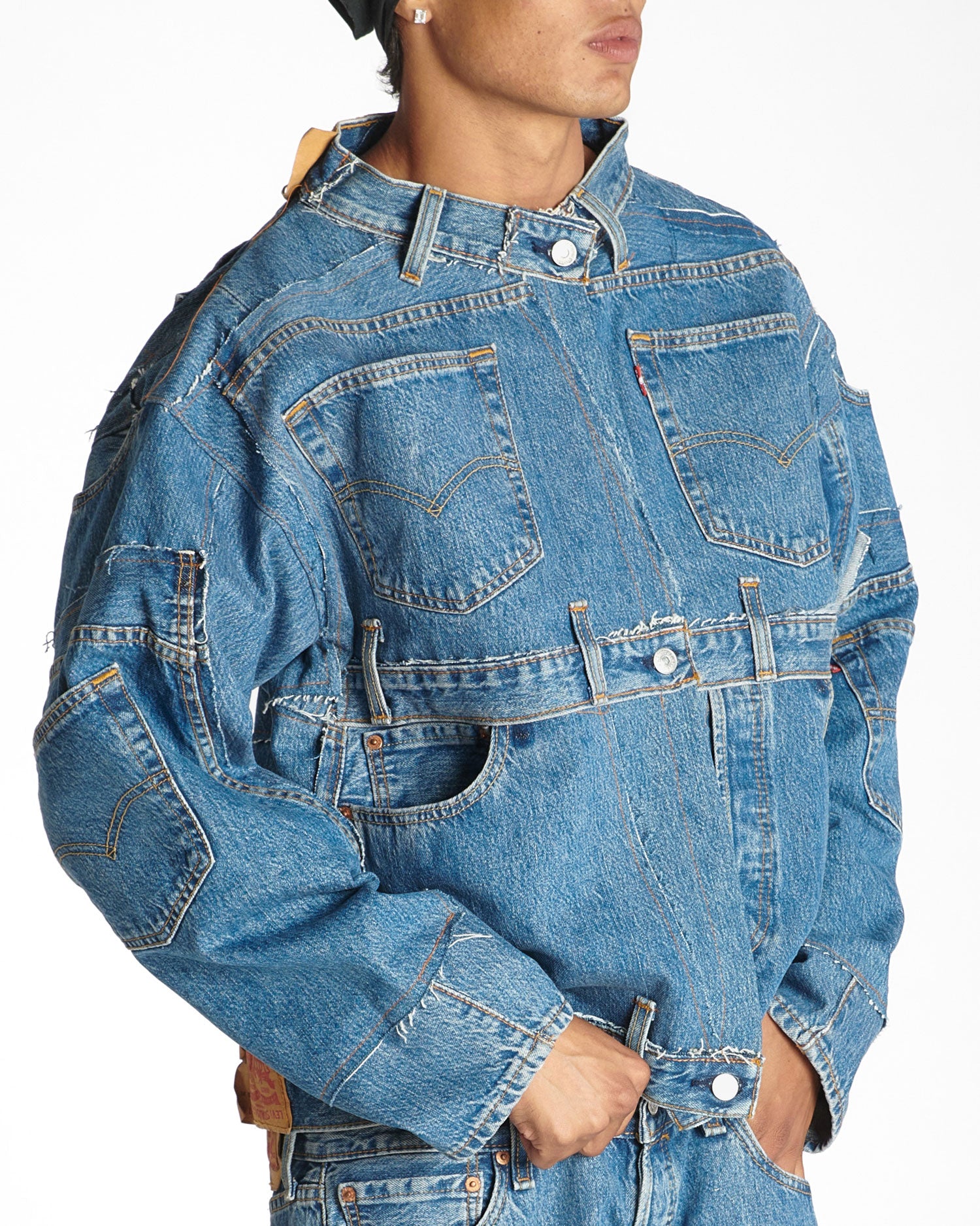Medium Wash Rework Denim Jacket
