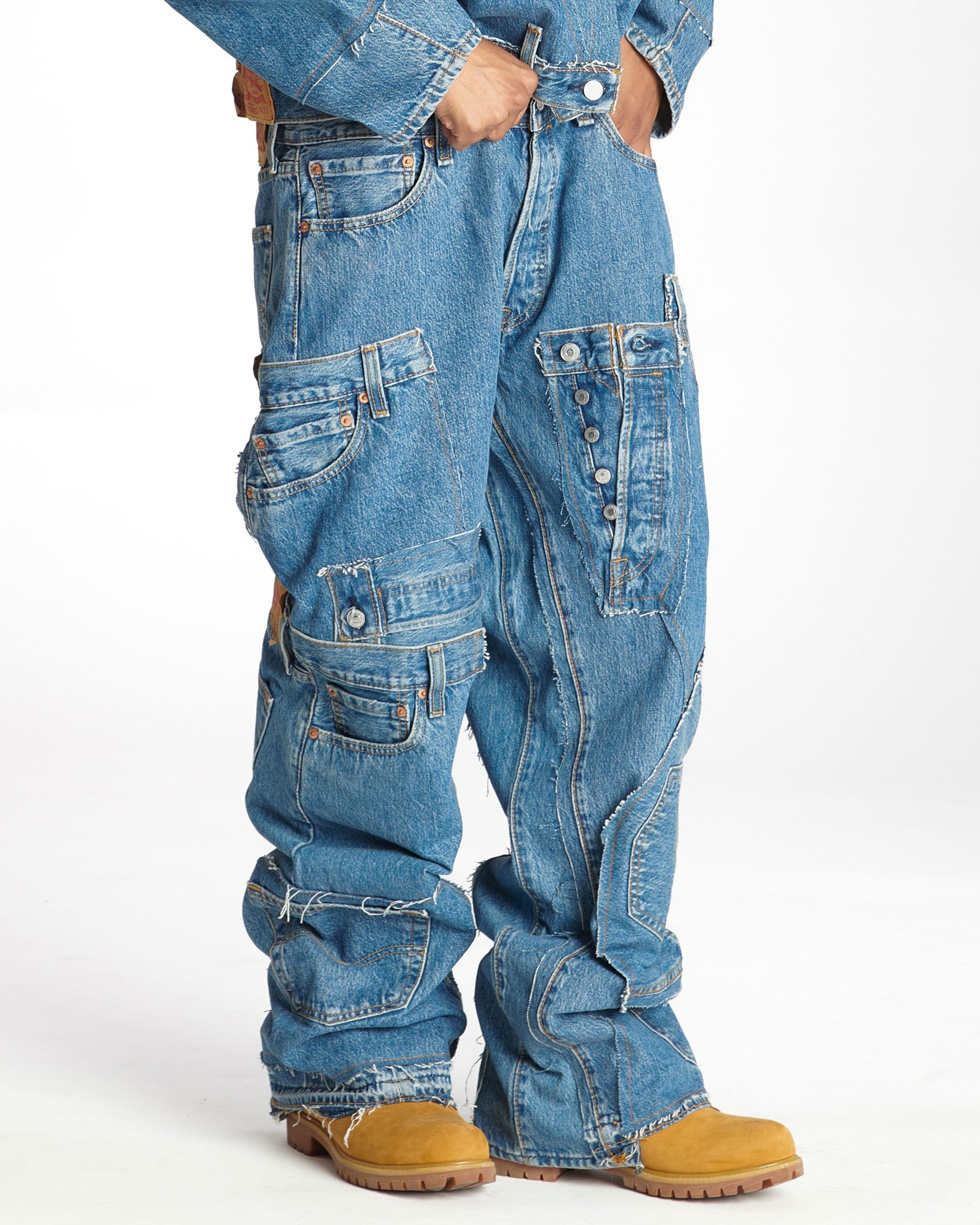 Medium Wash Rework Denim Jeans