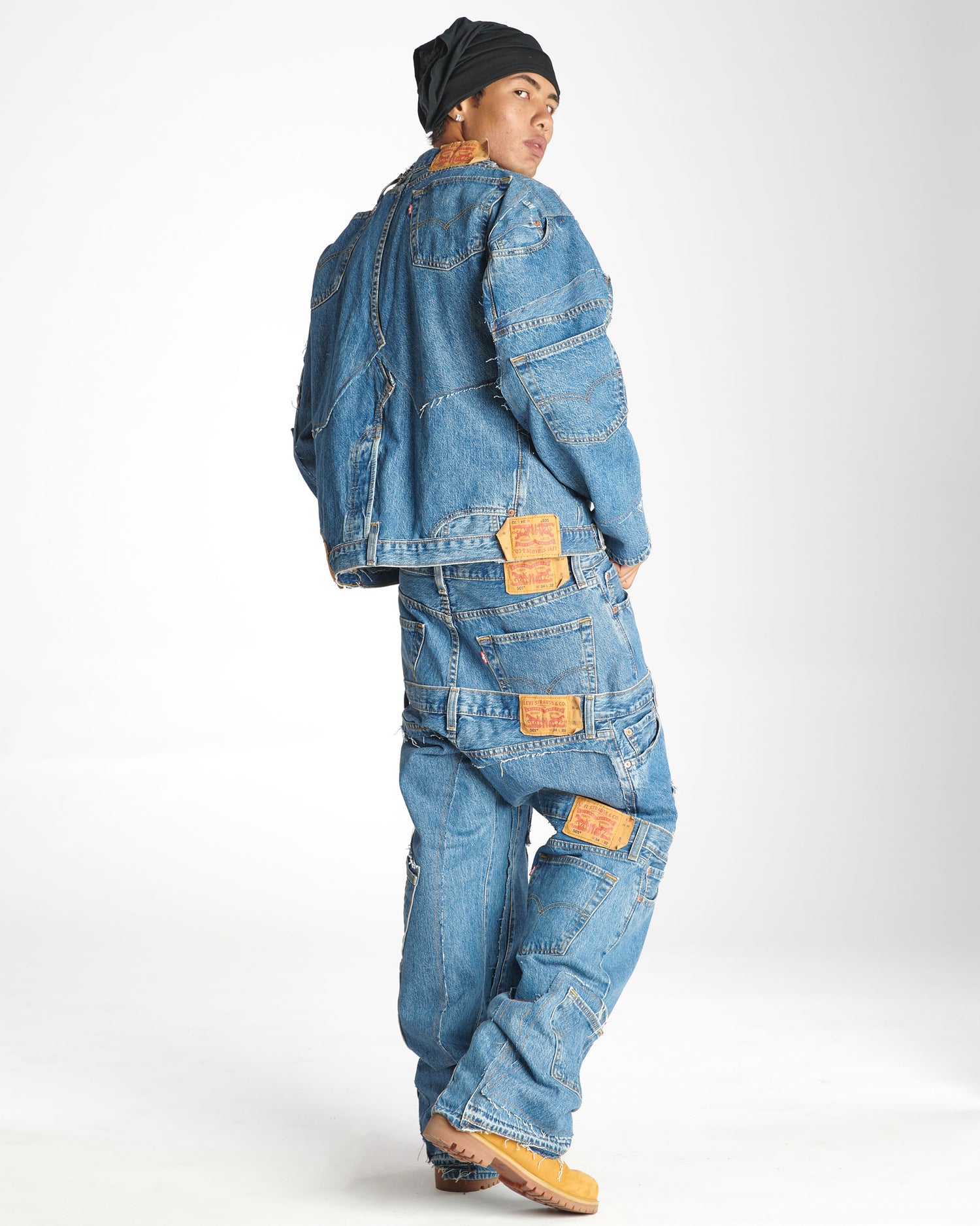 Medium Wash Rework Denim Jacket