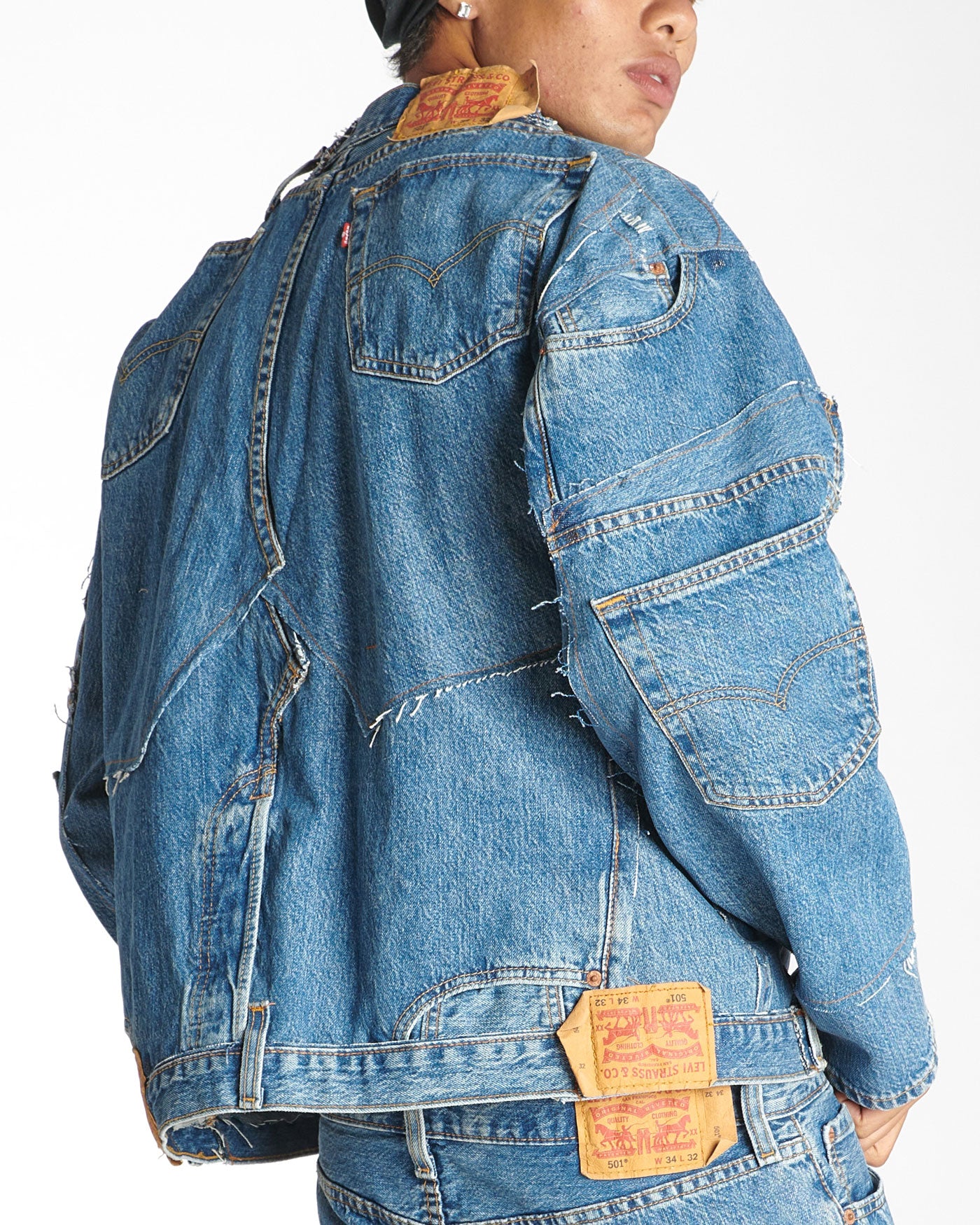 Medium Wash Rework Denim Jacket