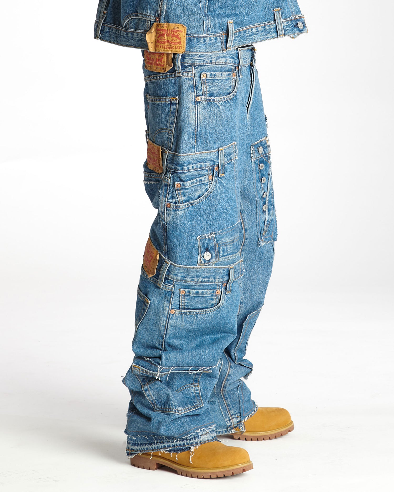 Medium Wash Rework Denim Jeans